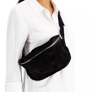 Viaveneto Jade genuine Shearling real lamb fur Belt Bag NWOT